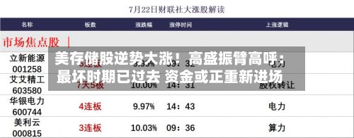 美存储股逆势大涨!高盛振臂高呼:最坏时期已过去 资金或正重新进场-第3张图片