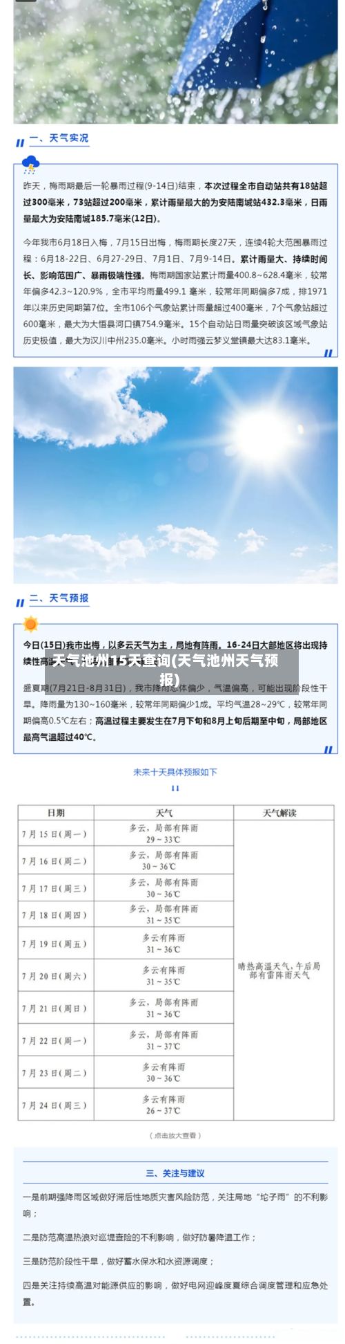 天气池州15天查询(天气池州天气预报)-第2张图片