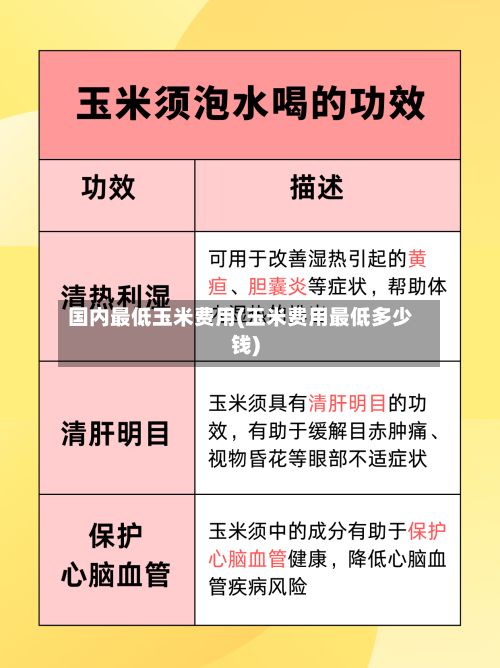 国内最低玉米费用(玉米费用最低多少钱)