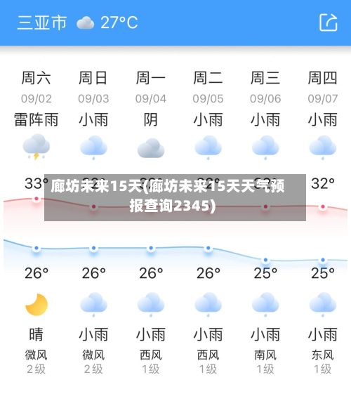 廊坊未来15天(廊坊未来15天天气预报查询2345)