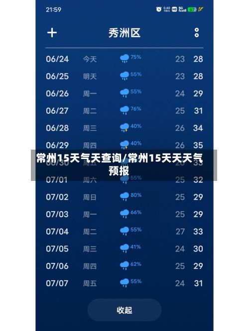 常州15天气天查询/常州15天天天气预报