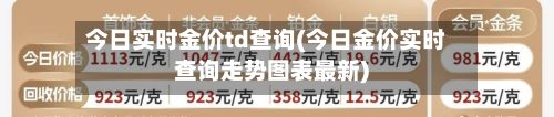 今日实时金价td查询(今日金价实时查询走势图表最新)-第3张图片
