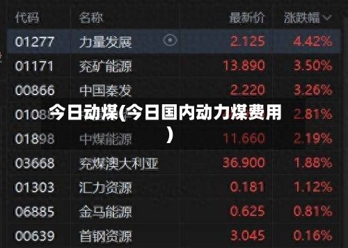今日动煤(今日国内动力煤费用)