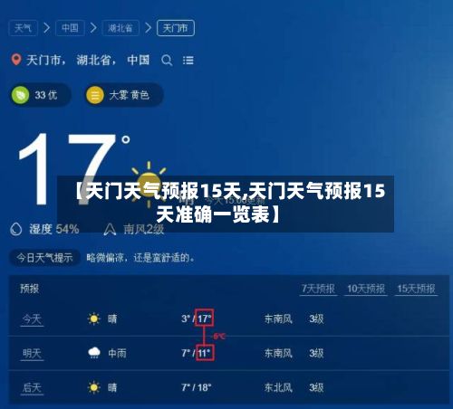 【天门天气预报15天,天门天气预报15天准确一览表】