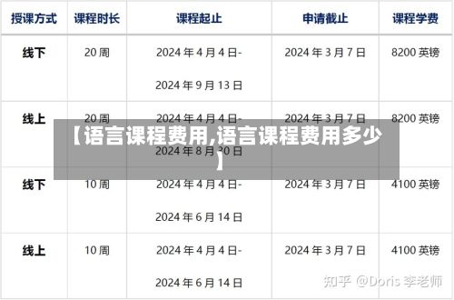 【语言课程费用,语言课程费用多少】