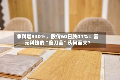 净利增940％	，股价60日跌41％：嘉元科技的“剪刀差	”从何而来？-第2张图片