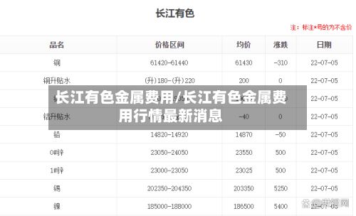 长江有色金属费用/长江有色金属费用行情最新消息-第2张图片