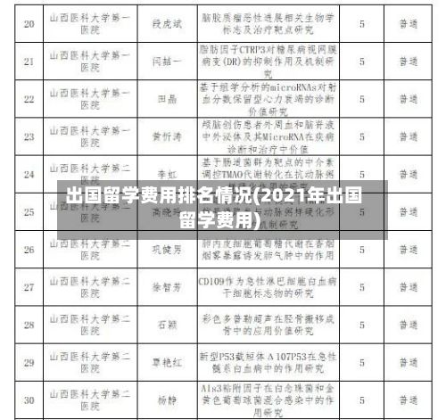 出国留学费用排名情况(2021年出国留学费用)-第3张图片