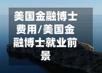 美国金融博士费用/美国金融博士就业前景