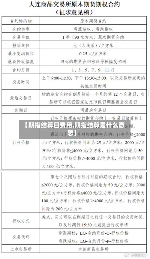【期指结算日费用,期指结算是什么意思】