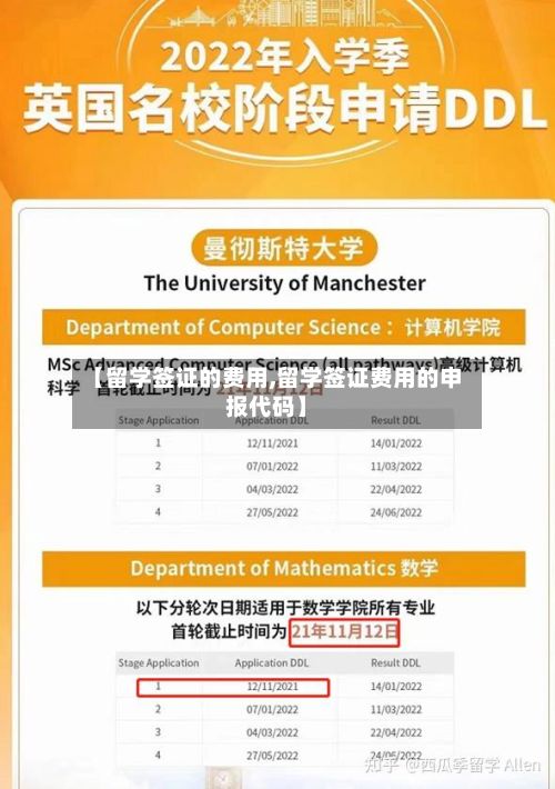 【留学签证的费用,留学签证费用的申报代码】