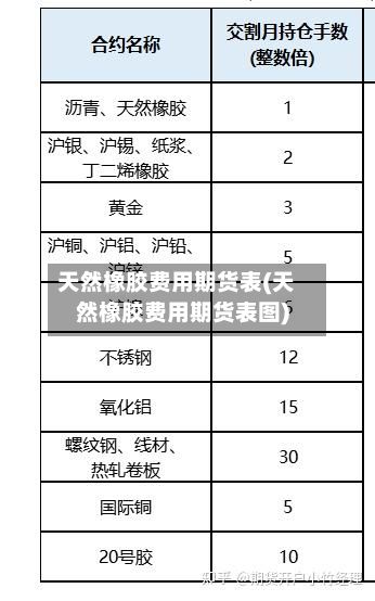 天然橡胶费用期货表(天然橡胶费用期货表图)