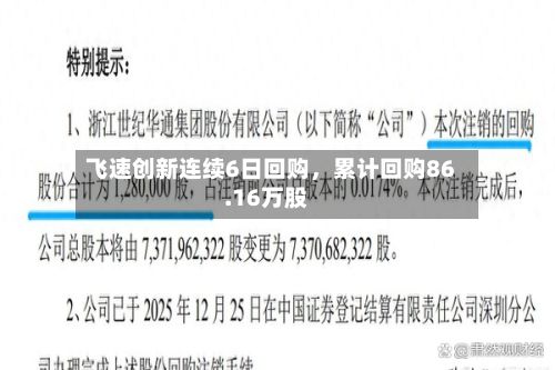 飞速创新连续6日回购，累计回购86.16万股-第2张图片
