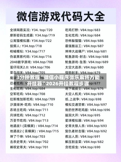 3分钟教程“微信小程序微乐麻将万能开挂器”2026开挂教程步骤-第3张图片