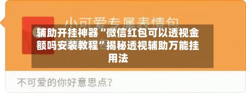 辅助开挂神器“微信红包可以透视金额吗安装教程”揭秘透视辅助万能挂用法-第3张图片