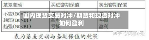 国内现货交易对冲/期货和现货对冲如何盈利