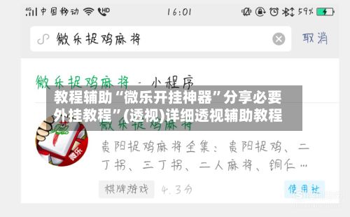 教程辅助“微乐开挂神器	”分享必要外挂教程”(透视)详细透视辅助教程-第2张图片