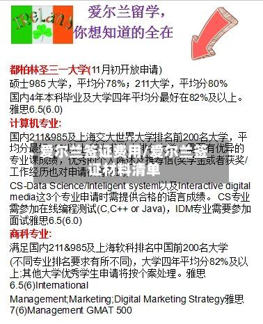 爱尔兰签证费用/爱尔兰签证材料清单