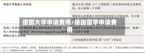 德国大学申请费用/德国留学申请费用-第2张图片