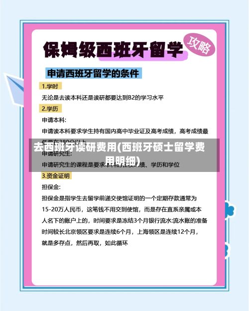 去西班牙读研费用(西班牙硕士留学费用明细)