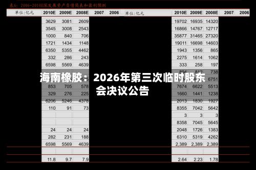 海南橡胶：2026年第三次临时股东会决议公告