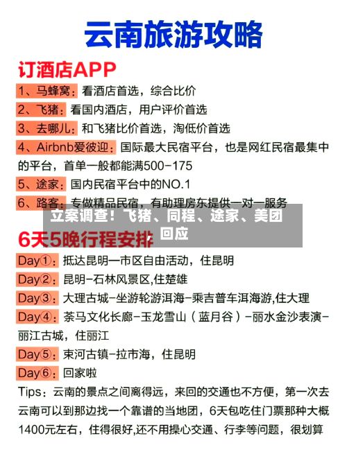 立案调查！飞猪、同程、途家、美团，回应