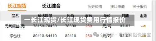 一长江现货/长江现货费用行情报价