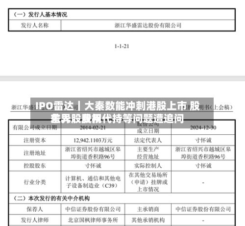 IPO雷达｜大秦数能冲刺港股上市 股东入股费用差异、股权代持等问题遭追问-第2张图片