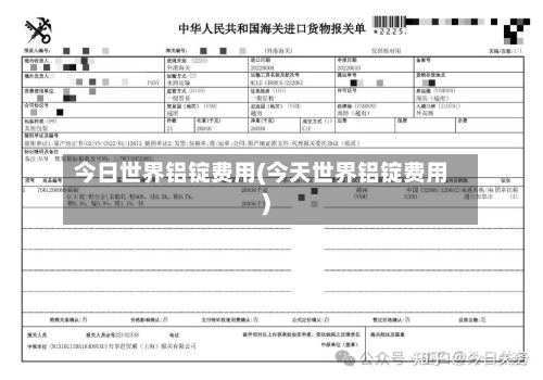 今日世界铝锭费用(今天世界铝锭费用)-第2张图片
