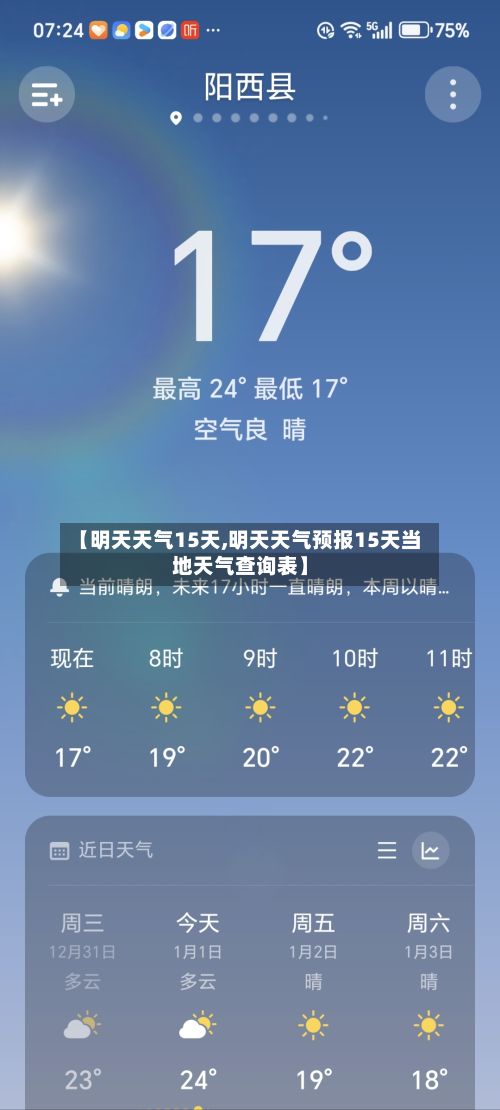 【明天天气15天,明天天气预报15天当地天气查询表】