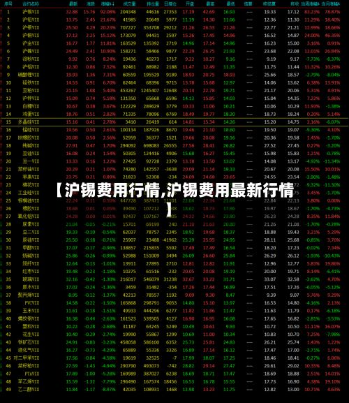【沪锡费用行情,沪锡费用最新行情】