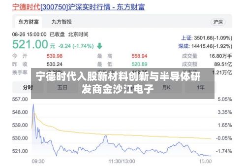 宁德时代入股新材料创新与半导体研发商金沙江电子-第1张图片