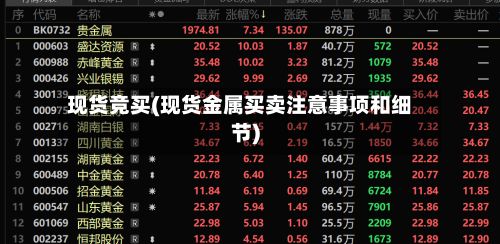 现货竞买(现货金属买卖注意事项和细节)-第1张图片