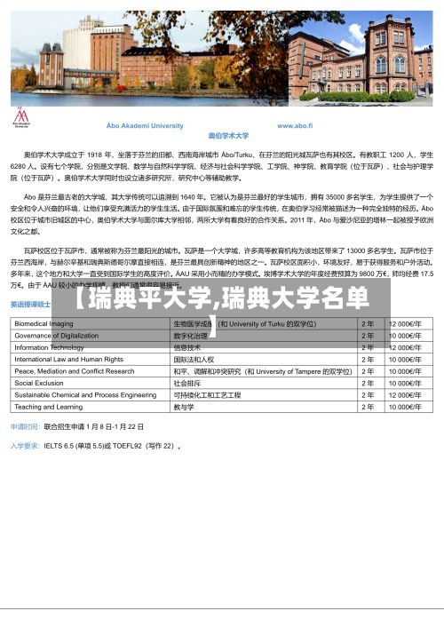 【瑞典平大学,瑞典大学名单】