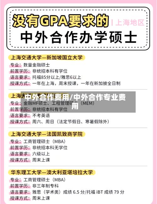 中外合作费用/中外合作专业费用-第3张图片