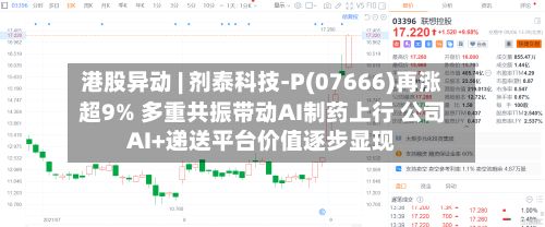港股异动 | 剂泰科技-P(07666)再涨超9% 多重共振带动AI制药上行 公司AI+递送平台价值逐步显现-第2张图片