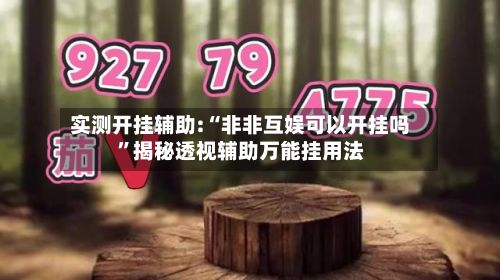 实测开挂辅助:“非非互娱可以开挂吗”揭秘透视辅助万能挂用法