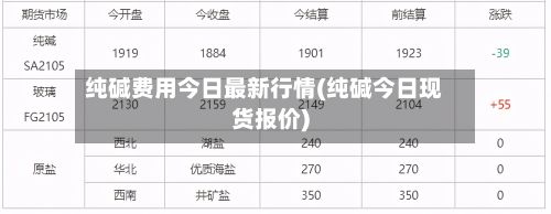 纯碱费用今日最新行情(纯碱今日现货报价)
