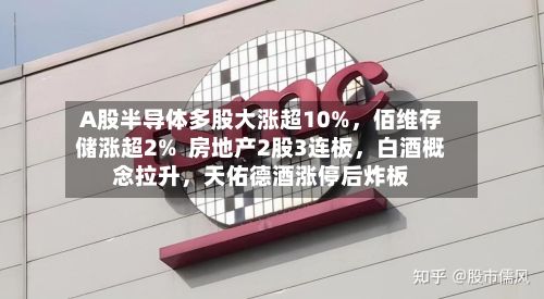 A股半导体多股大涨超10%，佰维存储涨超2%  房地产2股3连板，白酒概念拉升，天佑德酒涨停后炸板-第3张图片