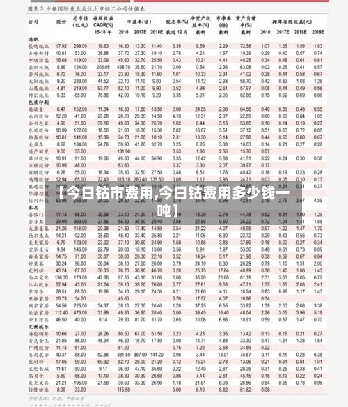【今日钴市费用,今日钴费用多少钱一吨】
