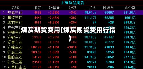 煤炭期货费用(煤炭期货费用行情)