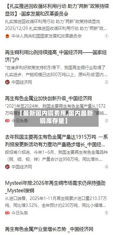 【最新国内铜费用,国内最新铜库存量】