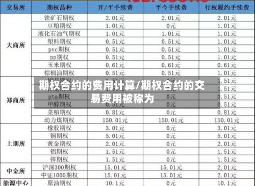 期权合约的费用计算/期权合约的交易费用被称为