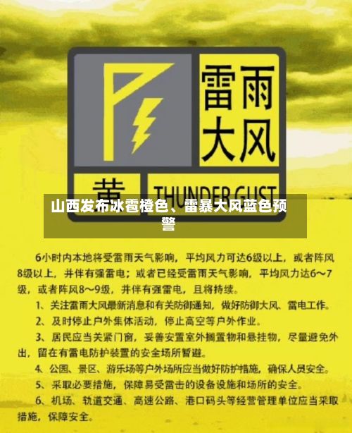 山西发布冰雹橙色、雷暴大风蓝色预警-第3张图片