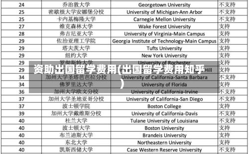 资助出国留学费用(出国留学费用知乎)
