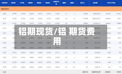 铝期现货/铝 期货费用