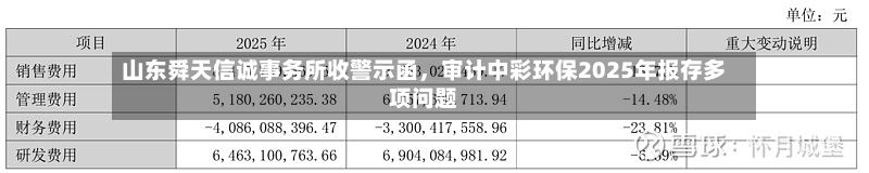 山东舜天信诚事务所收警示函，审计中彩环保2025年报存多项问题-第2张图片