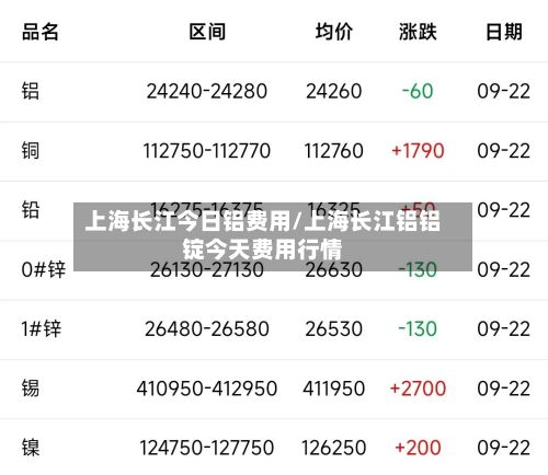 上海长江今日铝费用/上海长江铝铝锭今天费用行情