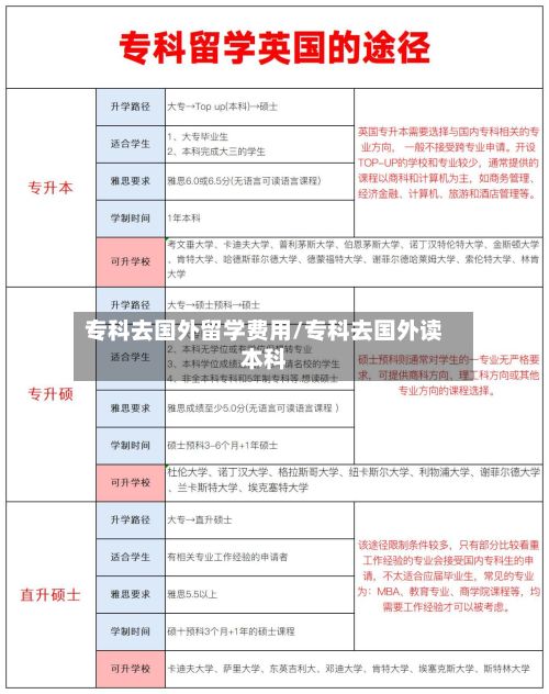 专科去国外留学费用/专科去国外读本科-第2张图片