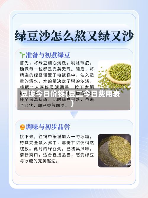 豆波今日价钱(豆二今日费用表)